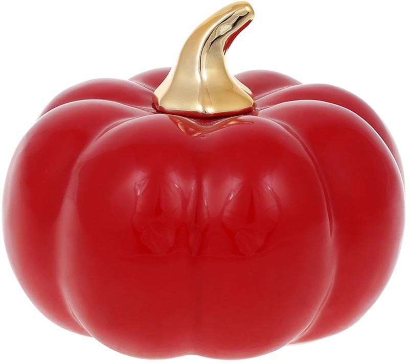 Фарфоровая фигурка Тыковка 13х13х10,5 см Красный глянец с золотом (BD-727-437)