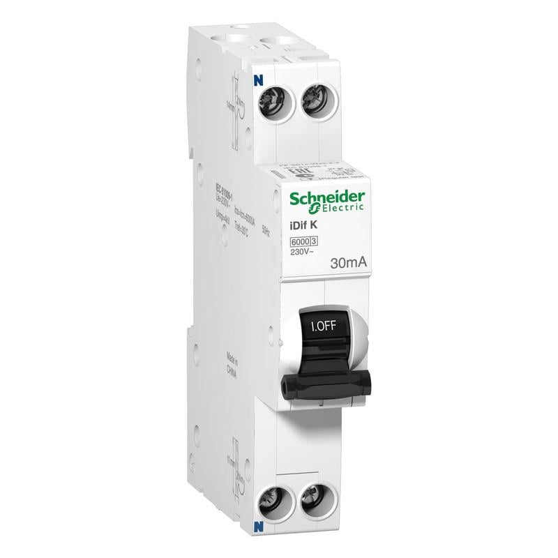 Дифференциальный выключатель Schneider Electric Acti9 IDIF K 1P+N 20A 30мА С тип АС (A9D63620)