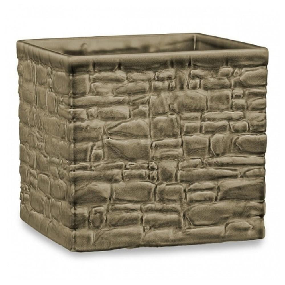 Кашпо Scheurich Stone Look 18 см Коричневий (63417) - фото 1 Кашпо Scheurich Stone Look 18 см Коричневий (63417) - фото 1