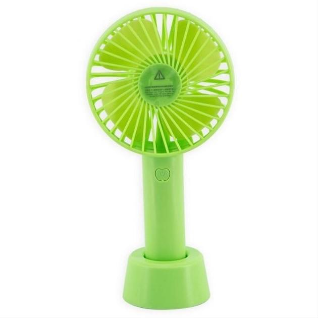 Вентилятор ручний акумуляторний Portable Fan з підставкою та USB-зарядкою Green (54522G) - фото 1