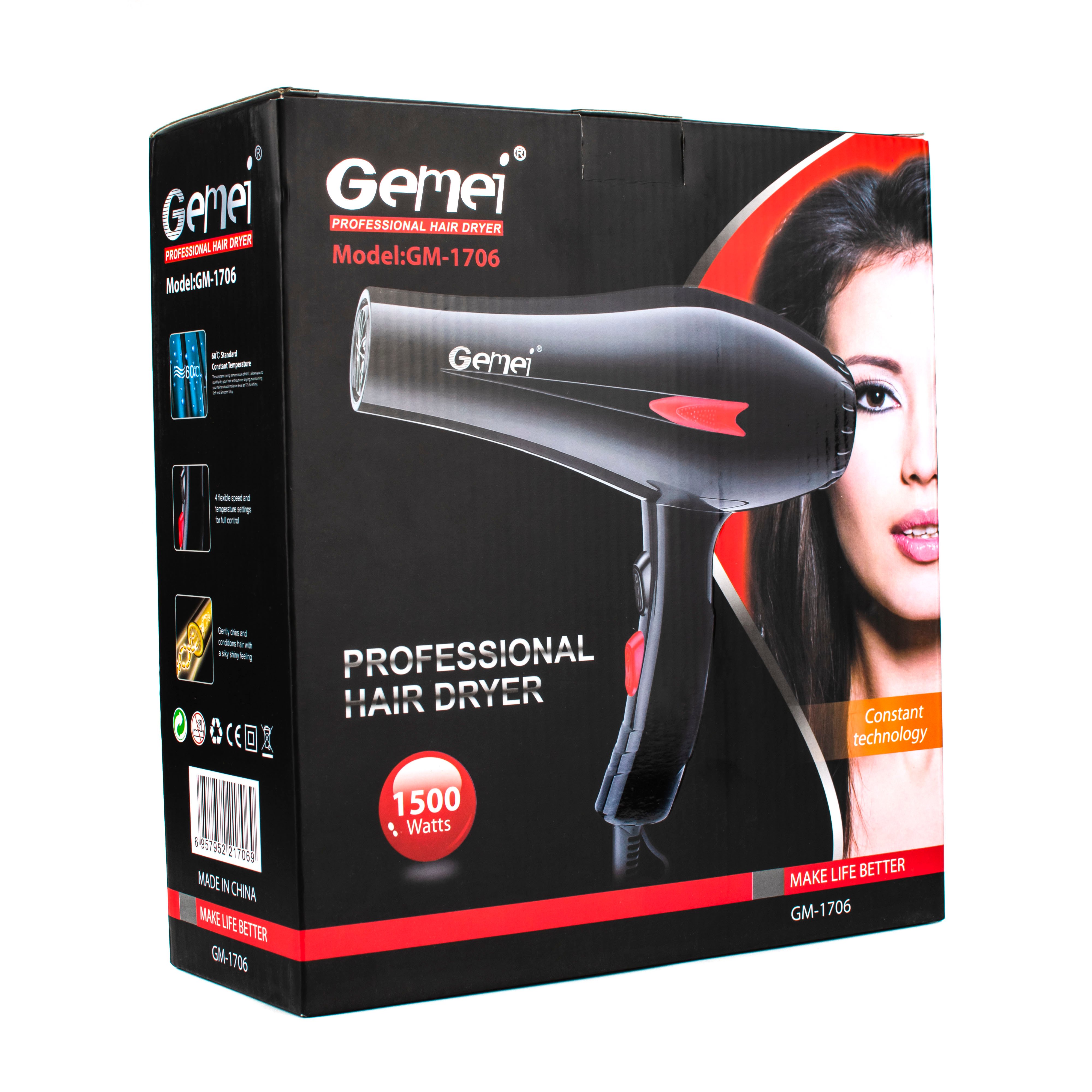 Фен для укладки волос Gemei GM-1706