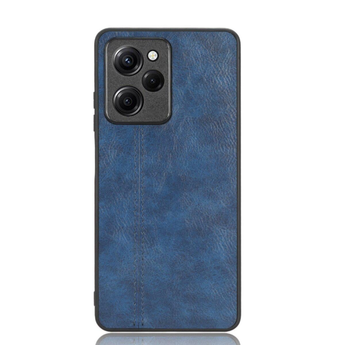 Противоударный чехол для Xiaomi Poco X5 Pro 5G Cosmiс Leather Case Blue