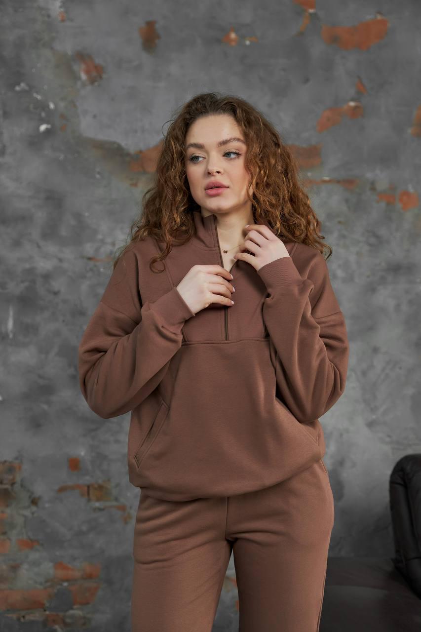 Костюм спортивный женский М148.3 3-х нитка XL Мокко (171-1-63) - фото 3 Костюм спортивный женский М148.3 3-х нитка XL Мокко (171-1-63) - фото 3