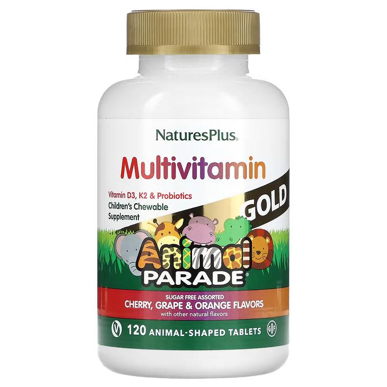 Витамины Natures Plus Animal Parade Gold Children's Chewable Multi-Vitamin & Mineral 120 Animals