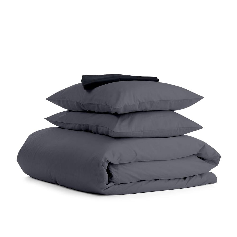 Комплект евро постельный Cosas Satin Grey Black-S 200х220 см (4822059205276)
