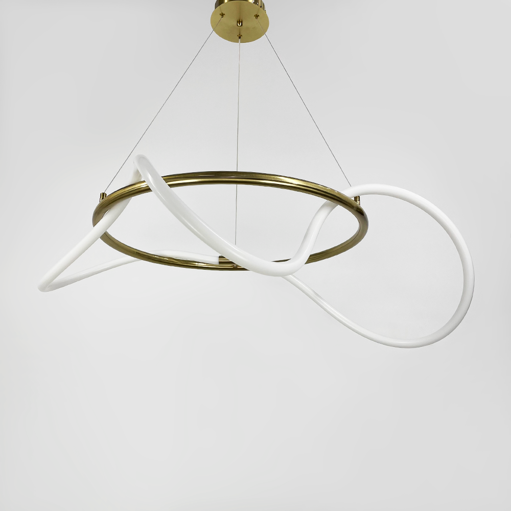 Люстра кільцева з гнучкою LED стрічкою Ø 95 см кільце 60 см Латунь (JU22N-600 AB)