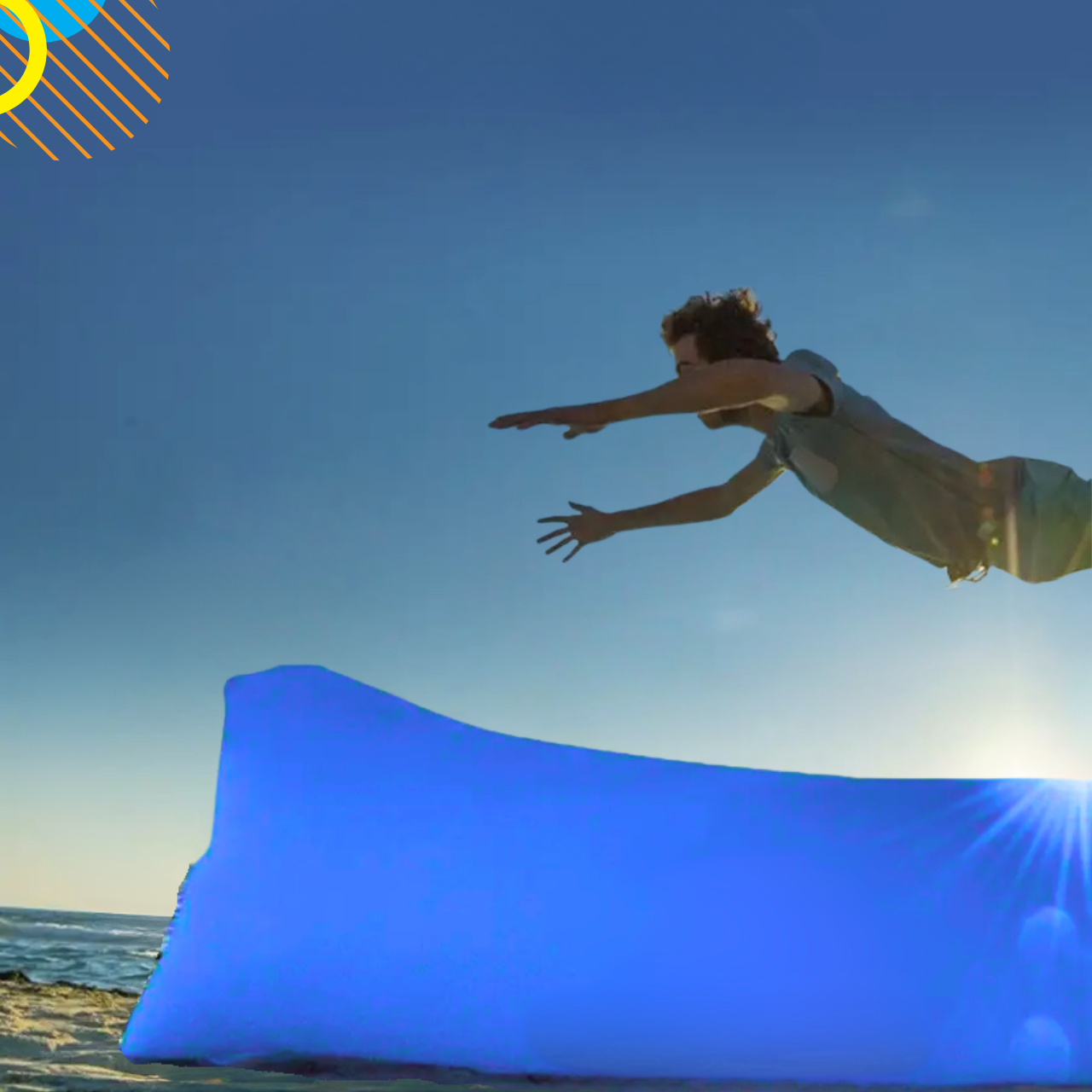 Лежак надувной Lamzac X-2 MAX двухслойный 200х90х70 см до 200 кг Синий (TM001276) - фото 9