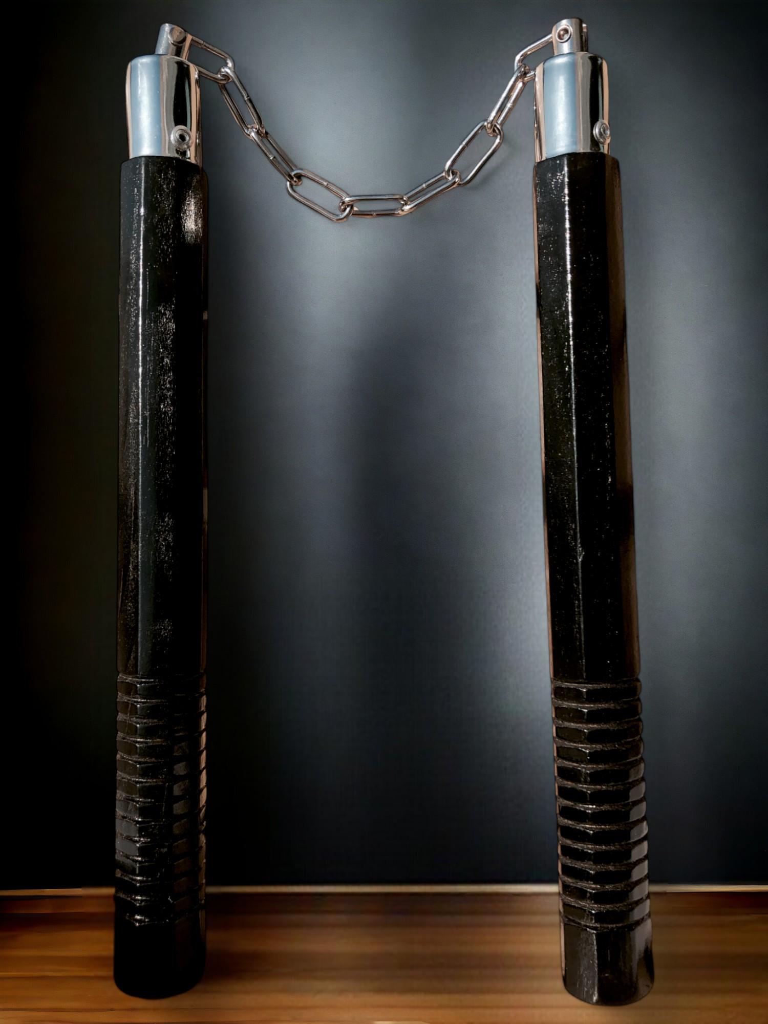 Нунчаки тренировочные GDragon соединены деревянными цепью из дуба Черный (3_9_0_2) - фото 4 Нунчаки тренировочные GDragon соединены деревянными цепью из дуба Черный (3_9_0_2) - фото 4