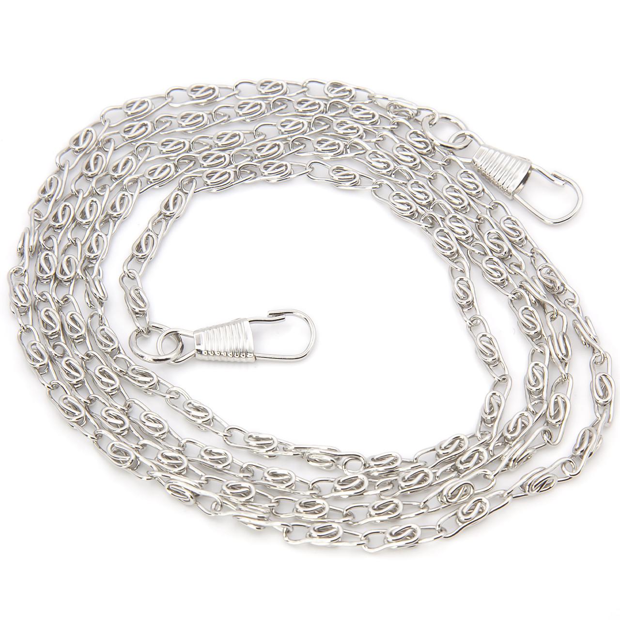 Цепочка с карабинами ручка для сумки 3х14 мм 120 см 1 шт. Платина (СФ1203ц01)