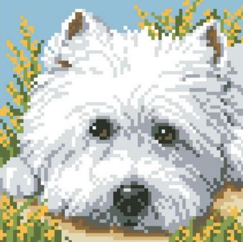 Алмазная мозаика Взгляд щенка 18x18 см (DM.007)