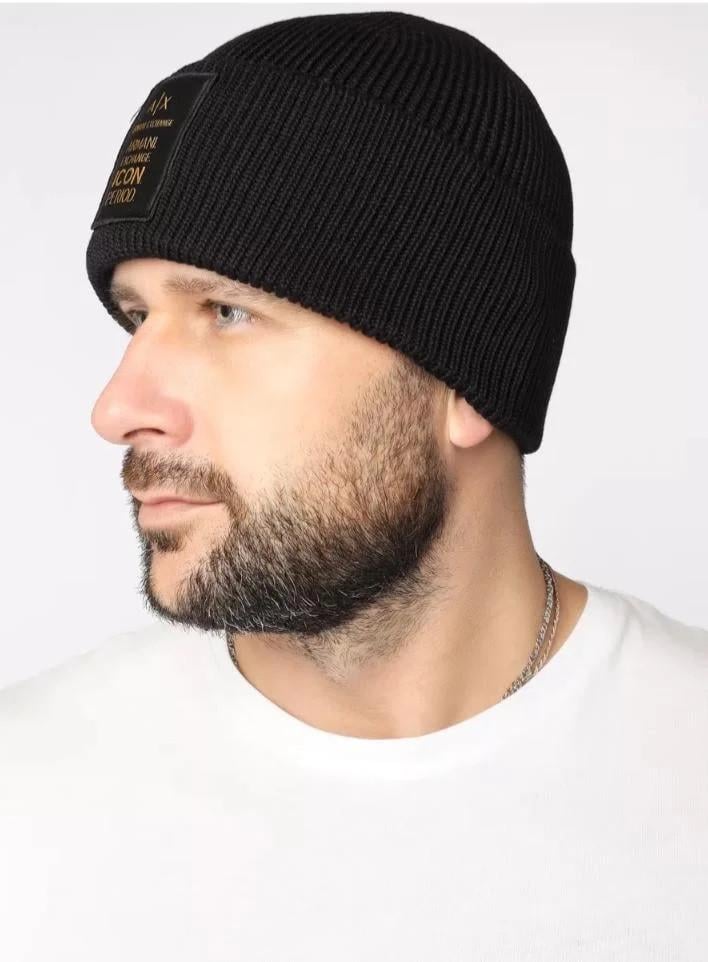 Шапка чоловіча Armani exchange Black (AX-1698)