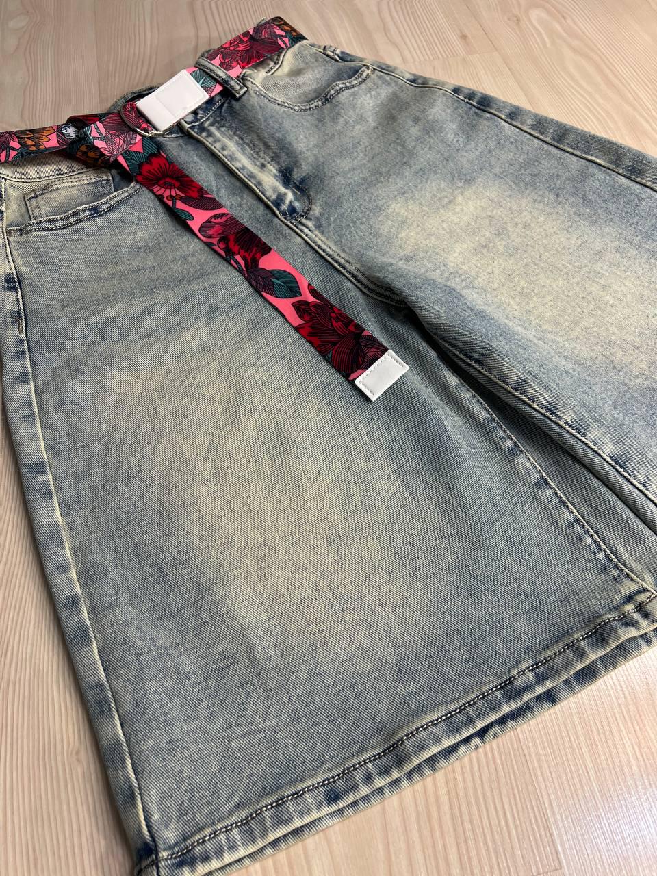 Шорты женские джинсовые Liana 4-012 бермуды средняя длина с ремнем р. 29 Голубой (4026) - фото 3 Шорты женские джинсовые Liana 4-012 бермуды средняя длина с ремнем р. 29 Голубой (4026) - фото 3