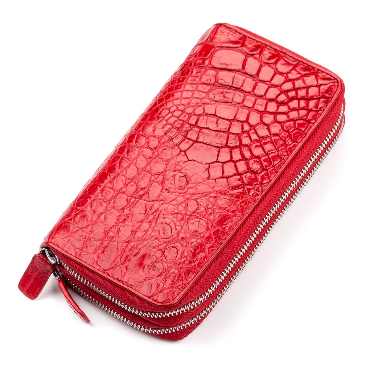 Кошелек женский Crocodile leather 18027 кожа Красный