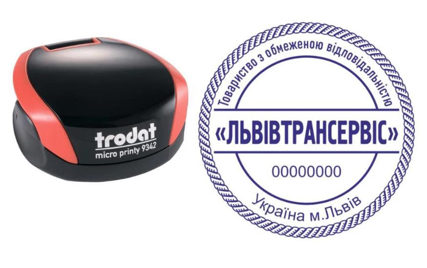 Печать ТОВ на карманном оснащении Trodat Micro Printy 9342 d 42 мм Красный (ООО3/9342/R)