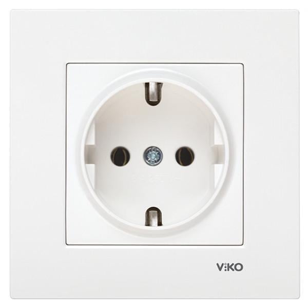 Розетка одинарная с заземлением Viko Karre Белый (00000012396)