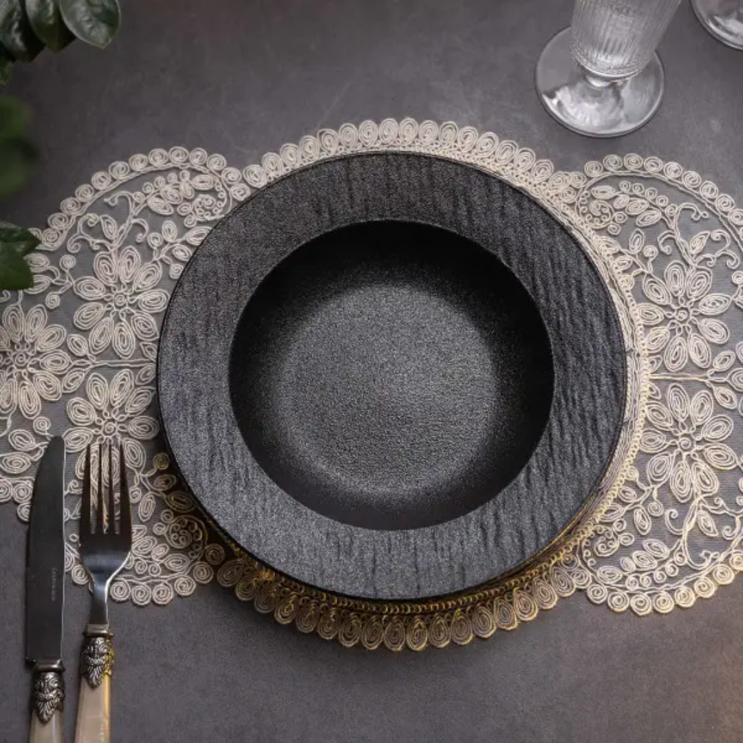 Тарілка супова керамічна 23 см Чорний