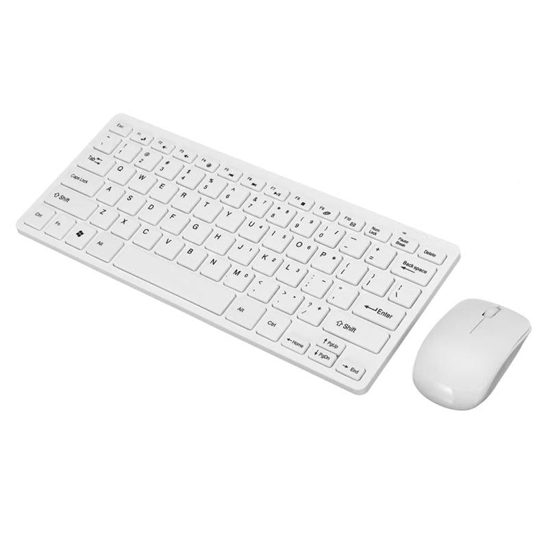 Клавиатура и оптическая мышь KeyBoard K-03 Mini с низкопрофильными клавишами беспроводная USB Белый (4334)