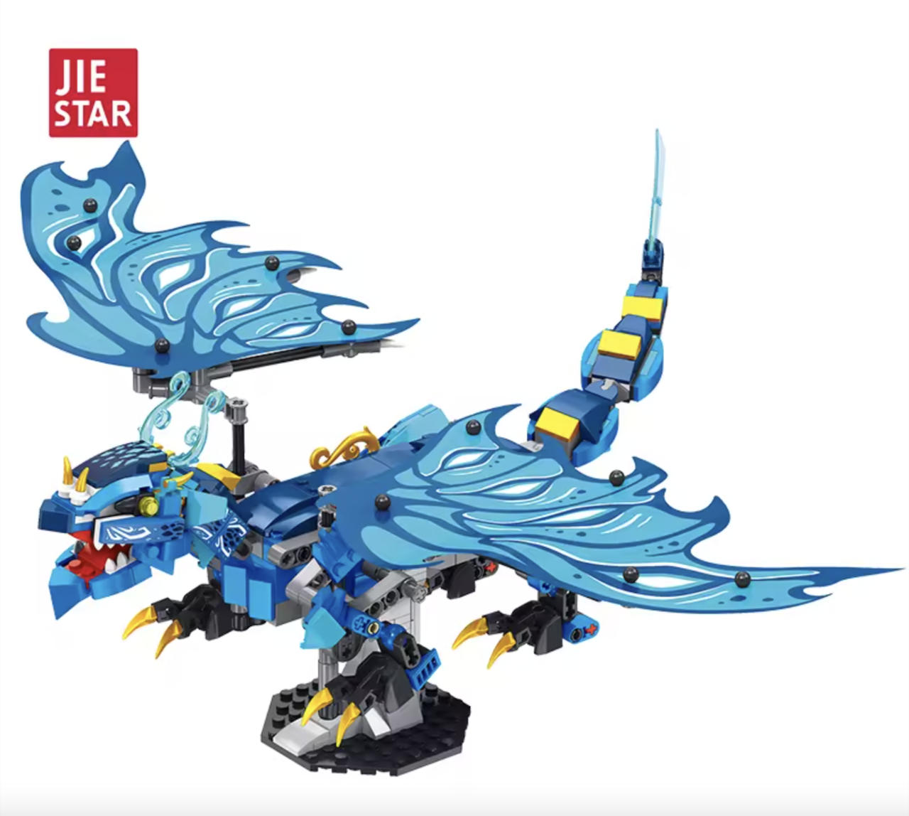 Конструктор JIE STAR Водяний Дракон із крилами 461 деталь - фото 3