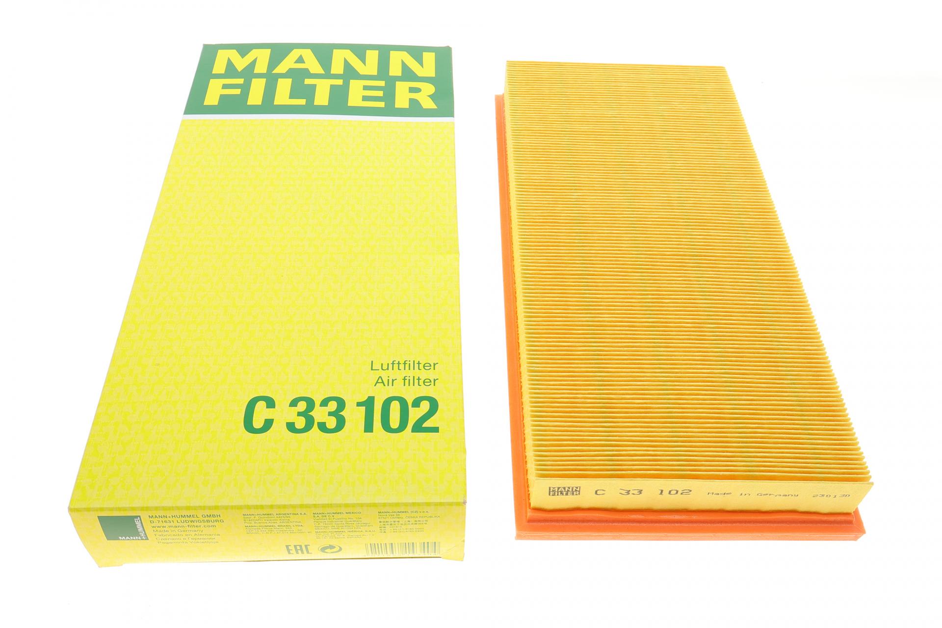 Фильтр воздушный Mann-Filter для MB E-class 124/W210 4,2/5,0/6,0 M119 93-97/S-class W140 4,2/5,0 M119 91-98 (C 33 102)