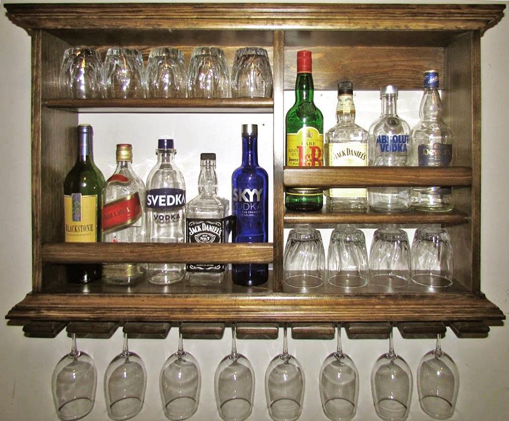 Полка для вина настенная из дерева Ситара Корица (ПНК-008933)