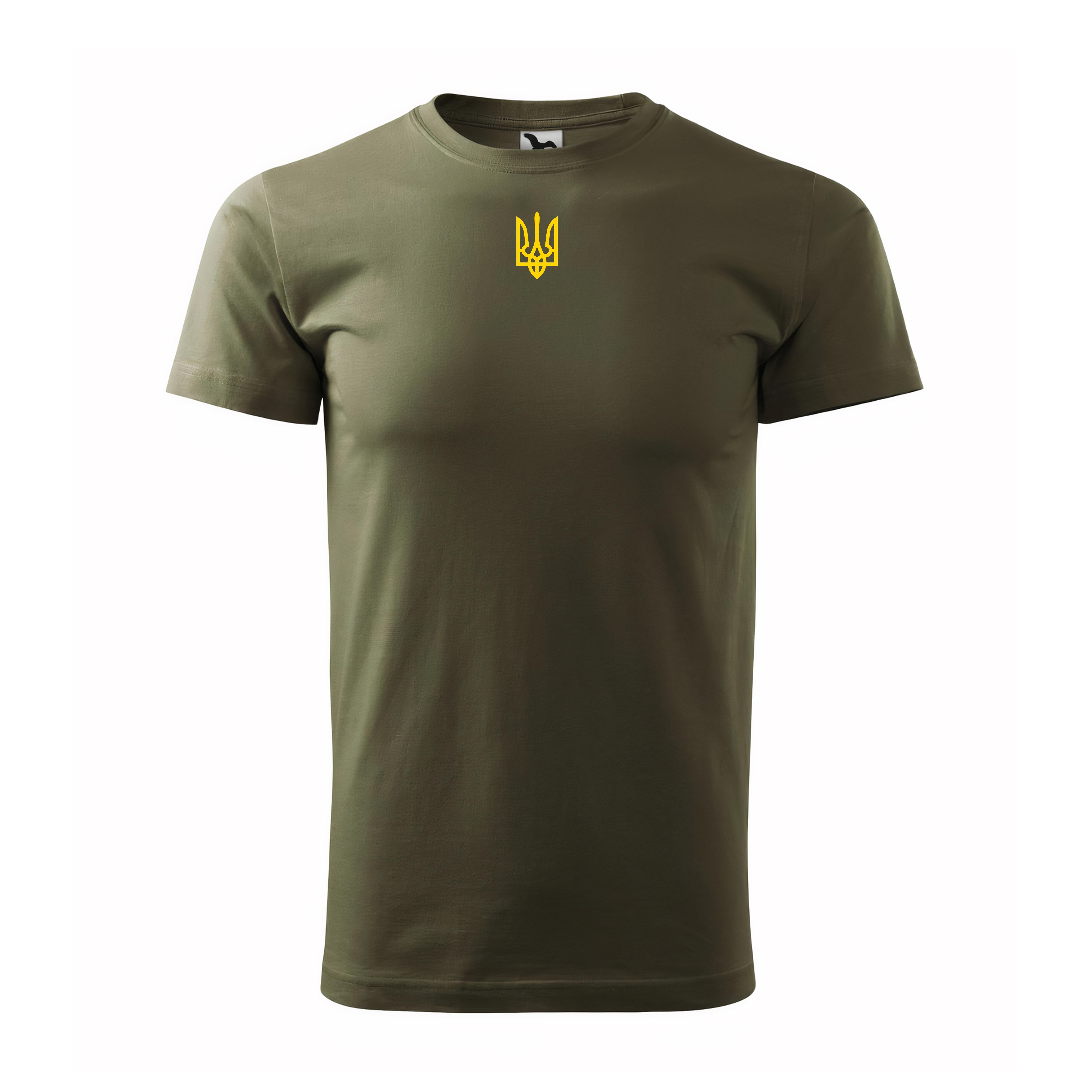Футболка патриотическая с вышивкой Герб Украины XXL Желтый/Хаки темный (11255123)