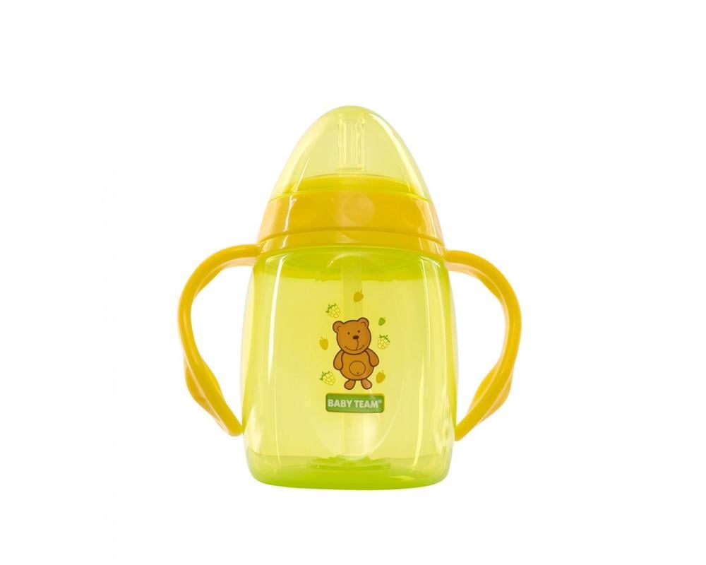 Поильник Baby team с трубочкой и ручками 250 мл от 9 месяцев Поильник Baby team с трубочкой и ручками 250 мл от 9 месяцев