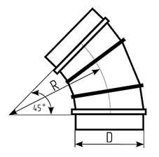 Відвід круглого перерізу d100-60° мм (211-12) - фото 2 Відвід круглого перерізу d100-60° мм (211-12) - фото 2