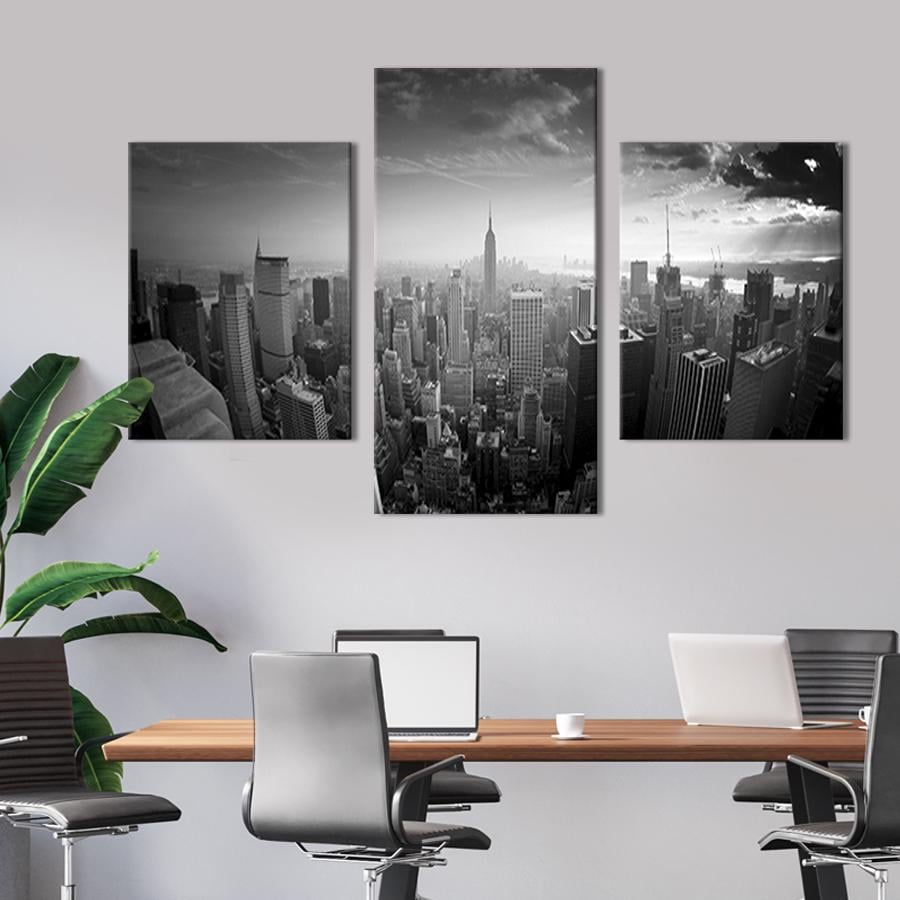 Картина для интерьера Панорамный вид на высотки Нью-Йорка 141x90 см (313-32)