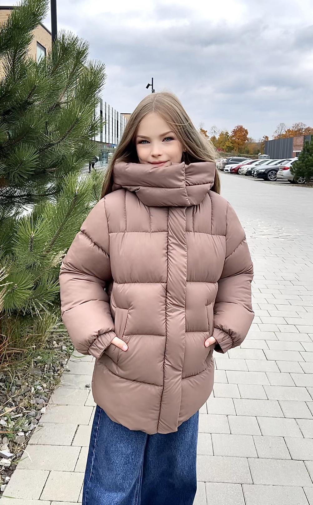 Куртка для дівчинки підліткова зимова 158 см Бежевий 127261 (6245bb82)