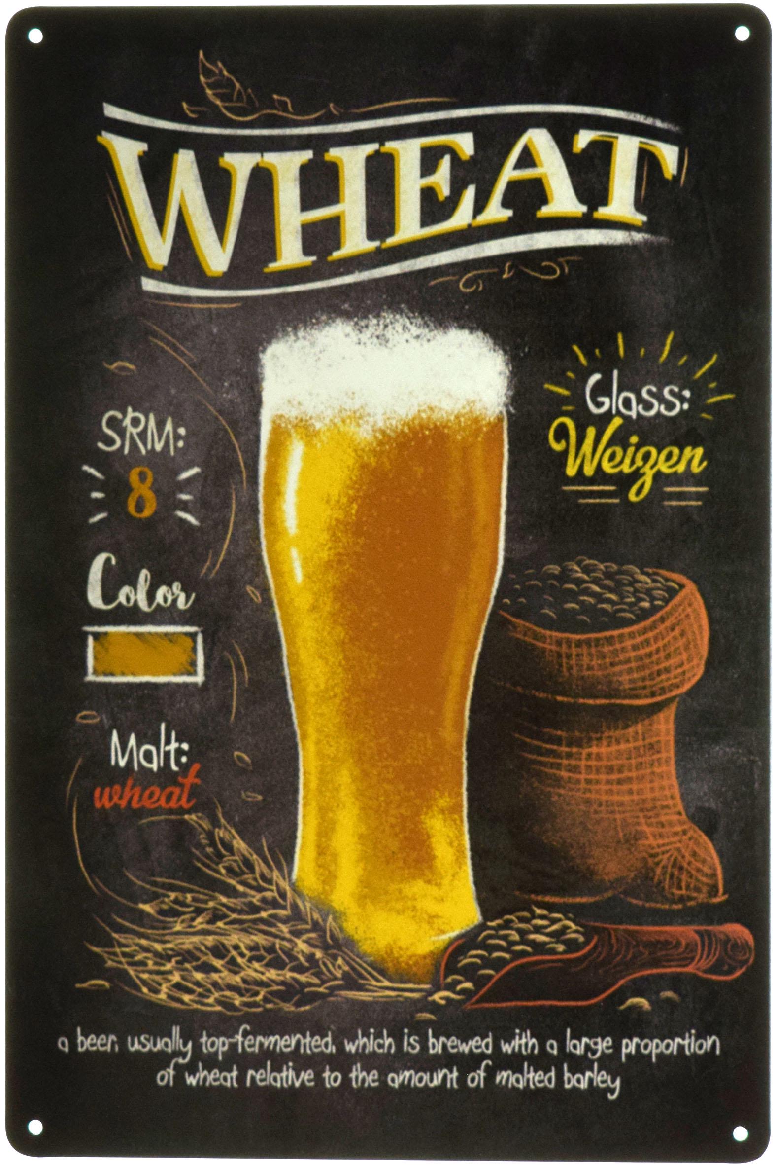 Табличка металлическая Пиво Пшеничное/Wheat Beer 20x30 см