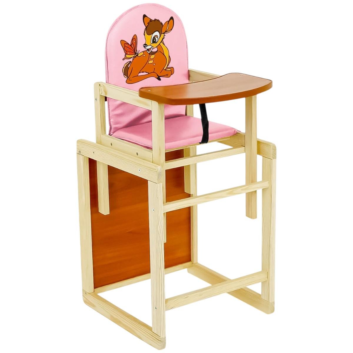 Стульчик для кормления Мася Оленeнок Бемби Розовый (№2035) Стульчик для кормления Мася Оленeнок Бемби Розовый (№2035)