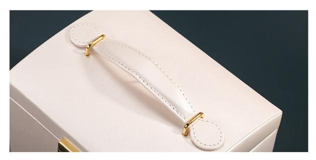 Шкатулка для украшений с зеркалом и ящичками 18х14х12.5 экокожа 12х12х5 см Белый (ШДД-13-4) - фото 8 Шкатулка для украшений с зеркалом и ящичками 18х14х12.5 экокожа 12х12х5 см Белый (ШДД-13-4) - фото 8