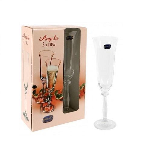 Набір келихів для шампанського Bohemia Angela 40600/190 190 мл 2 шт. - фото 3 Набір келихів для шампанського Bohemia Angela 40600/190 190 мл 2 шт. - фото 3