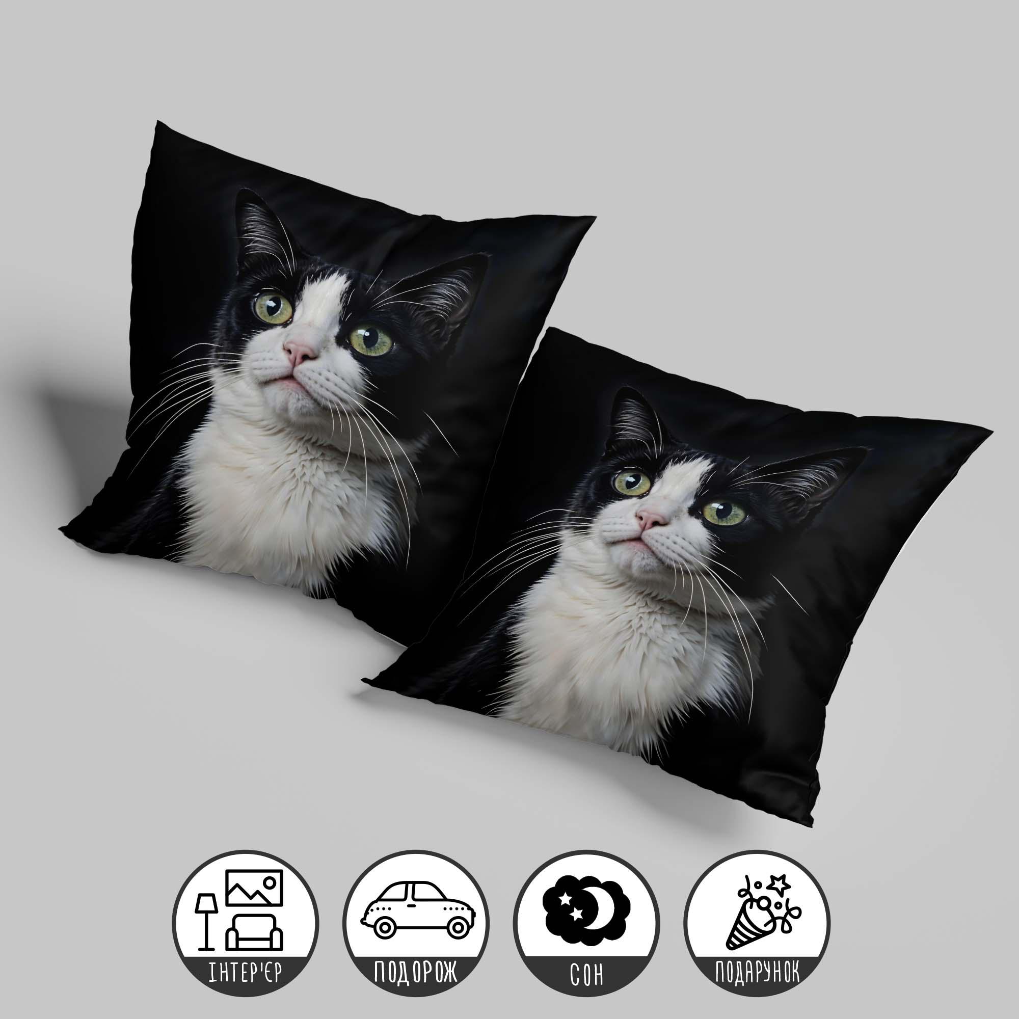Подушка интерьерная "Кот в смокинге" 45х45 см (1308245UA) - фото 2