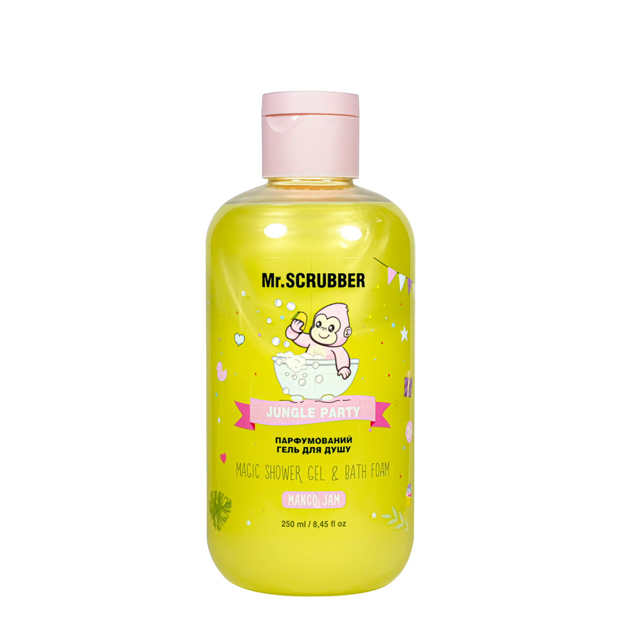 Гель для душу та піна для ванни Mr. Scrubber Jungle Party Mango Jam 2в1 від 3 років 250 мл