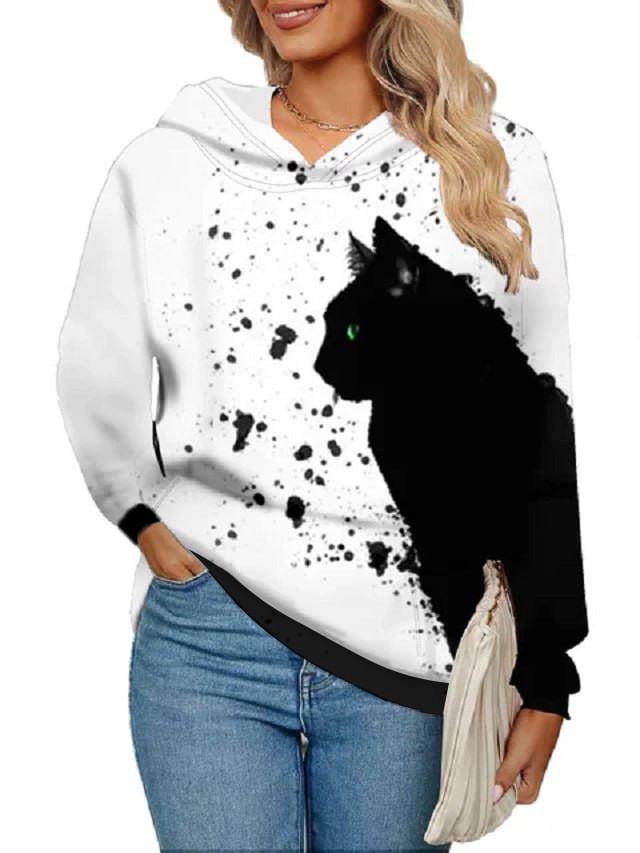 Худі жіноча Котик XL Білий (11341) - фото 1 Худі жіноча Котик XL Білий (11341) - фото 1