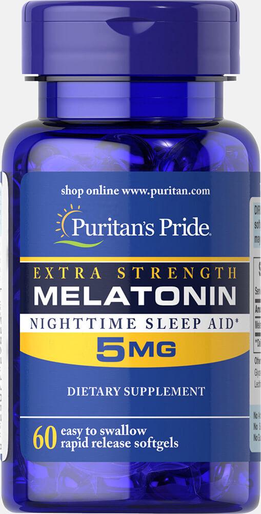 Мелатонин Экстра Сила Puritan's Pride Extra Strength 5 мг 60 капсул (00000031984)
