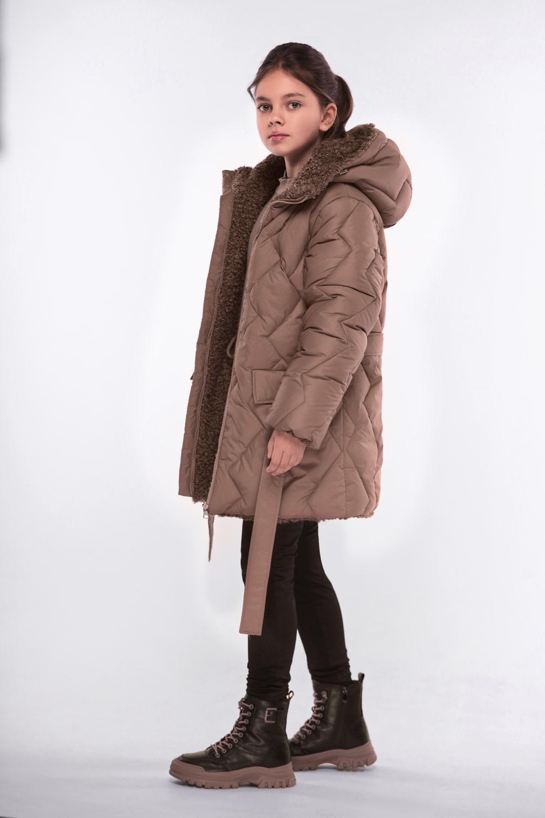 Куртка детская Cvetkov Амелия с капюшоном 164 см Капучино (2000000218373)