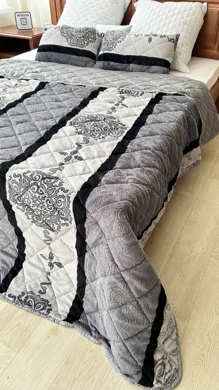 Покривало стьобане 220х240 см Сірий (Д-Мpled+poduska005-02)