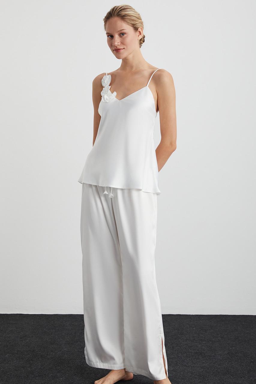 Брюки атласные Kom Розе р. 42 Экрю (8682919225273)