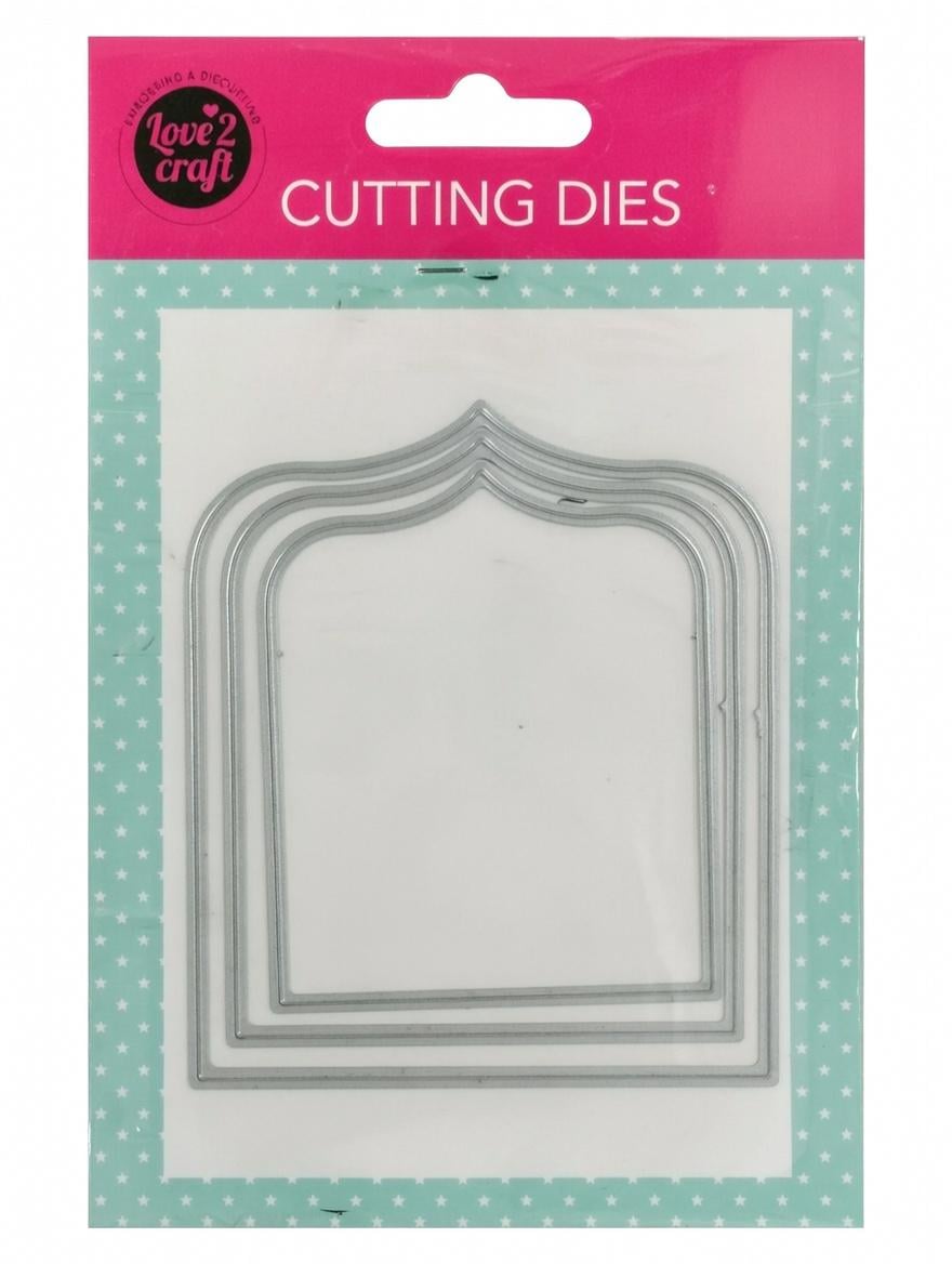 Набір вирубок Love2Craft CUTTING DIES фігурна рамка-табличка з хвилястим верхом для скрапбукінгу/кардмейкінгу та декору 3 шт. (500119)