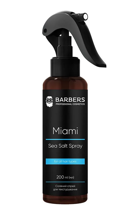 Спрей для волос текстуровочный соляный BARBERS Miami с экстрактами женьшеня/ромашки и кофеином 200 мл (53656)
