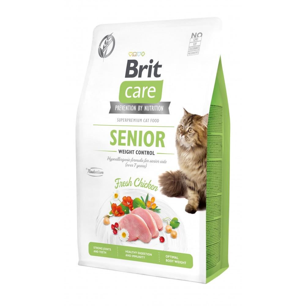Корм сухий для літніх котів Brit Care Cat GF Senior Weight Control із надмірною вагою курка 2 кг (арт.171314)