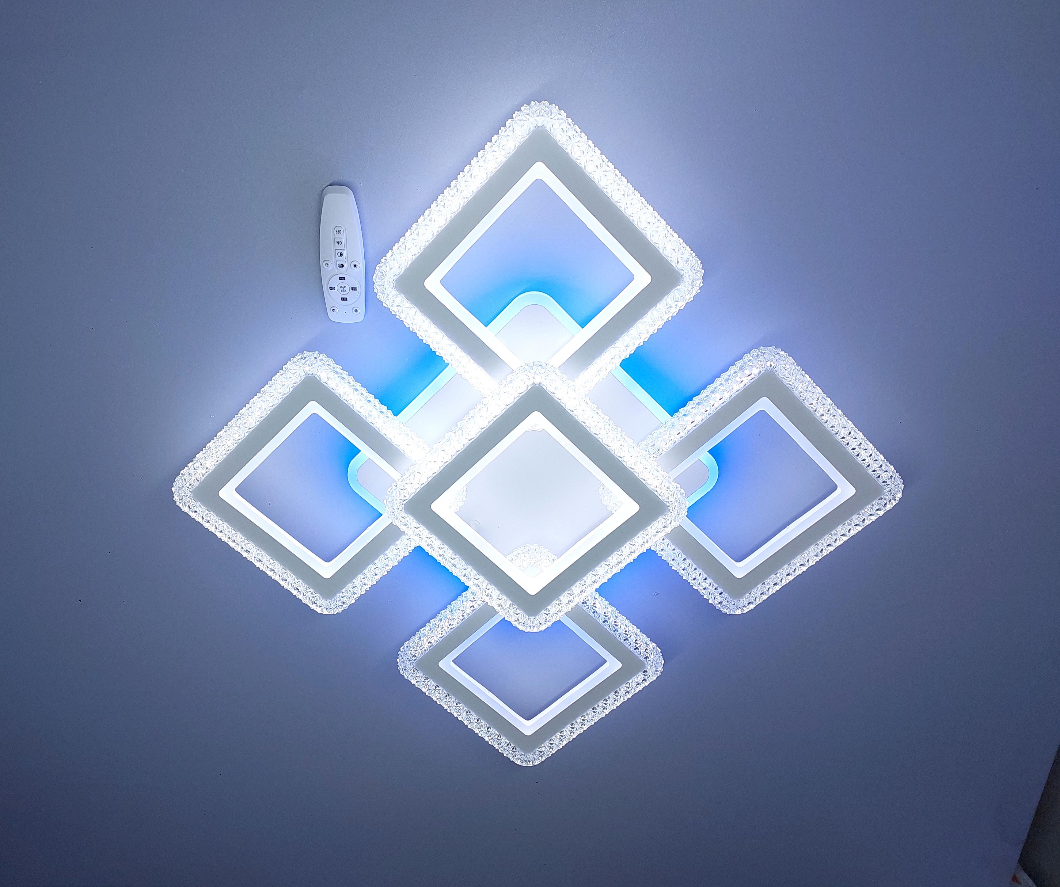 Люстра светодиодная 82R/5 WH+RGB с подсветкой 250/36W Белый (18205070) - фото 10