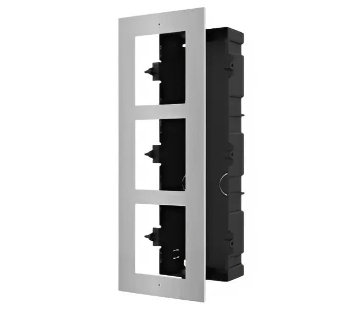 Рамка врізна монтажна Hikvision на 3 модулі DS-KD-ACF3/S Сірий (99-00003687)