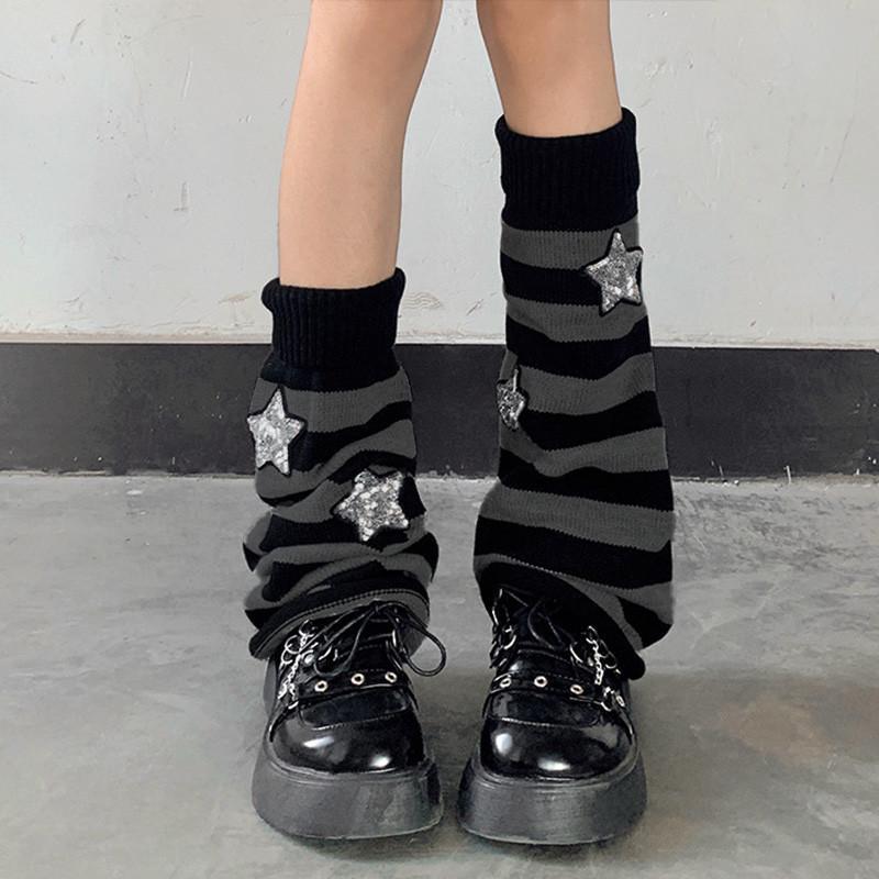 Гетри клеш смугасті із зірками One size Чорно-сірий (2646) - фото 2 Гетри клеш смугасті із зірками One size Чорно-сірий (2646) - фото 2