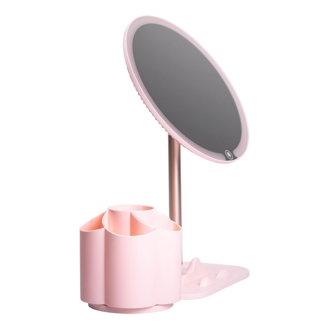 Зеркало для макияжа с подсветкой круглое настольное HP-10-9AP с подставкой Ø21 см Розовый (A-033802) - фото 2 Зеркало для макияжа с подсветкой круглое настольное HP-10-9AP с подставкой Ø21 см Розовый (A-033802) - фото 2