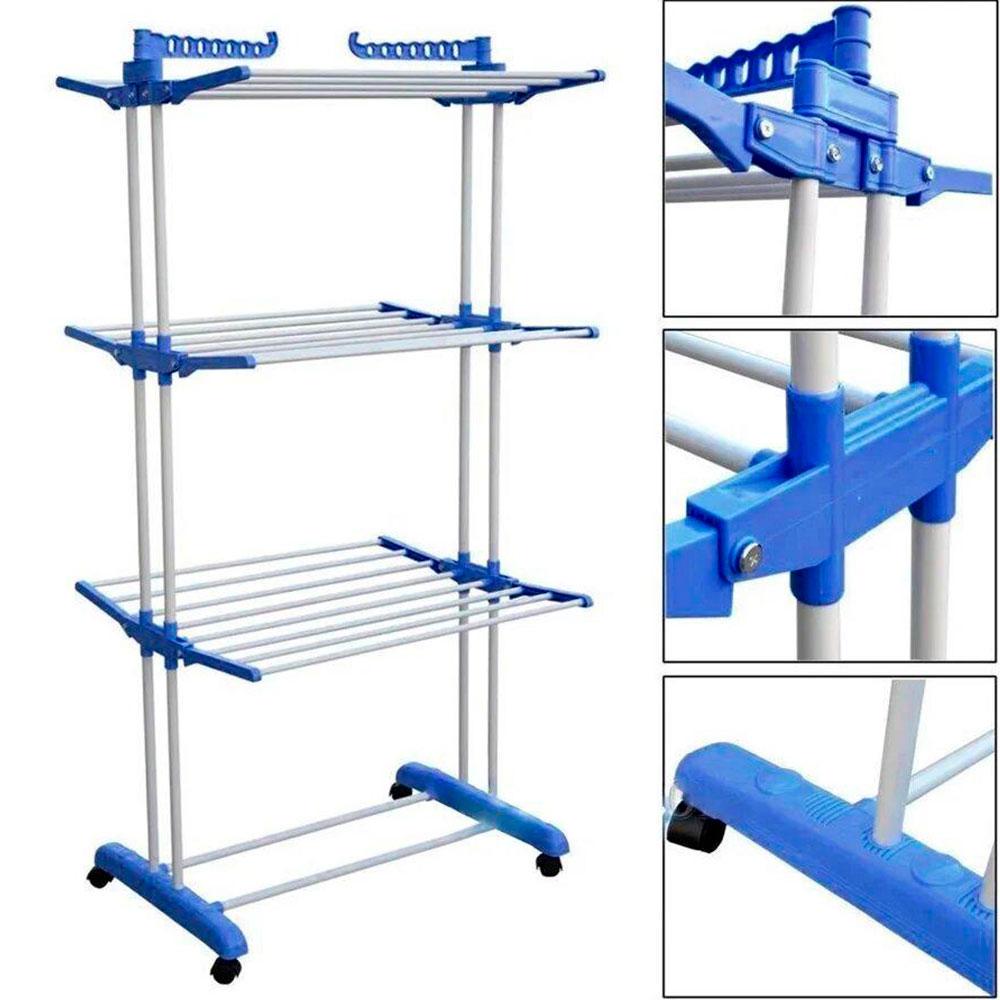 Сушилка многоярусная Garment rack with wheels для белья складная до 40 кг (10506774) - фото 2