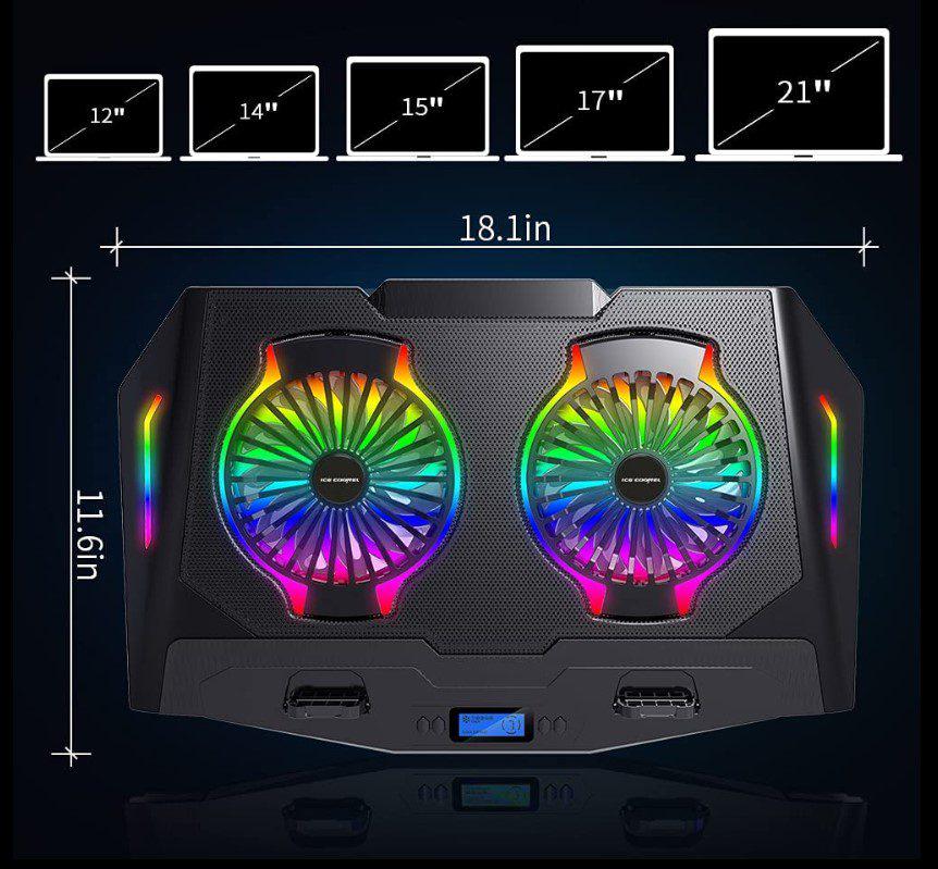 Підставка для ноутбука охолоджувальна Ice Coorel N10 RGB 15-21'' (58548) - фото 9