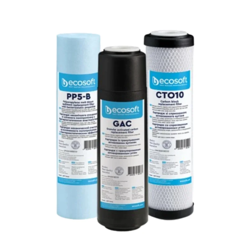 Комплект картриджів Ecosoft покращений 1-2-3 для фільтрів зворотного осмосу (М0395) - фото 2 Комплект картриджів Ecosoft покращений 1-2-3 для фільтрів зворотного осмосу (М0395) - фото 2